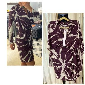 YFB Ranie wrap dress eggplant- S new w tags